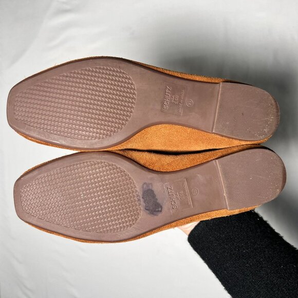 SCHUTZ Laurie Studded Suede Loafers Brown Gold Slip-On Moccasins Casual Shoe 5.5 - Picture 2 of 13